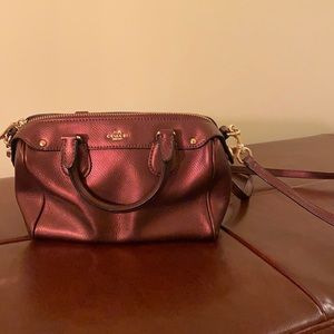 Coach purple leather cross body bag
